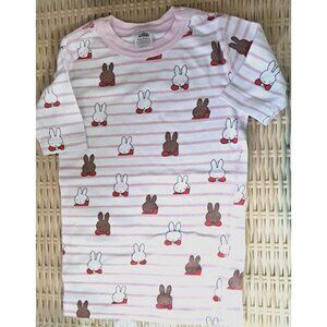 Hanna Andersson Girl's 10 Miffy Short Sleeve Striped Organic Cotton PJ TOP ONLY